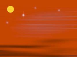 abstract orange with landscape of moon star night photo