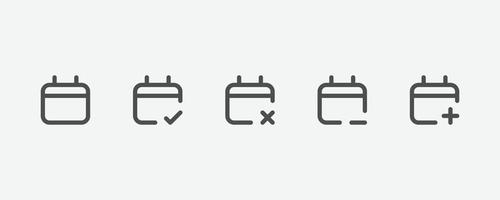 icono de vector de conjunto de calendario. ilustración vectorial concepto de icono de símbolo de signo de calendario.