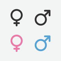 icono de vector conjunto femenino y masculino. ilustración vectorial símbolo de signo masculino y femenino concepto.