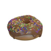 Realistic donut with icing and sprinkles. Donut isolated. photo