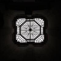 Beautiful rooflight with geometric pattern. View from below. Porto, Portugal photo