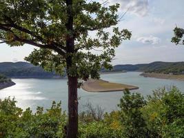 the city of Waldeck and the reservoir in germany photo
