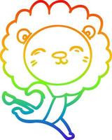 rainbow gradient line drawing cartoon lion vector