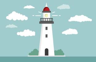 Lighthouse. Flat design, vector illustration.