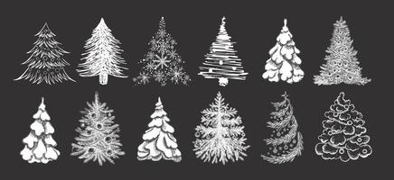 árbol de navidad dibujado a mano ilustración vector