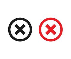 X Mark Icon Checkmark And X Mark Icon For Apps And Websites Black And Red vector