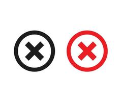 X Mark Icon Checkmark And X Mark Icon For Apps And Websites Black And Red vector