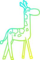 cold gradient line drawing cartoon funny giraffe vector