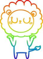 rainbow gradient line drawing cartoon lion vector