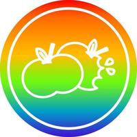 bitten apples circular in rainbow spectrum vector