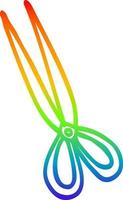 rainbow gradient line drawing cartoon scissors vector