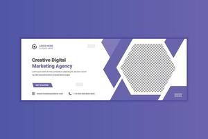 Digital marketing social media cover and web banner template vector