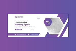 Digital marketing social media cover and web banner template vector