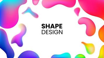 Liquid flow rainbow colorful 3D neon lava lamp vector geometric background for banner, card, UI design or wallpaper. Gradient mesh bubble in the shape of a wave drop. Fluid colorful abstract shapes.