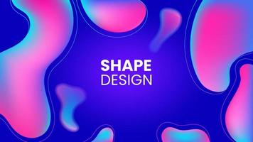 Liquid flow purple, pink 3D neon lava lamp vector geometric blue background for banner, card, UI design or wallpaper. Gradient mesh bubble in the shape of a wave drop. Fluid colorful abstract shapes.