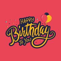 Happy Birthday Greeting Card Design Vector Illustration