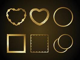 Gold chain rope shape border or frames collection vector