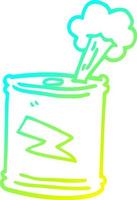 cold gradient line drawing cartoon fizzy drinks can vector