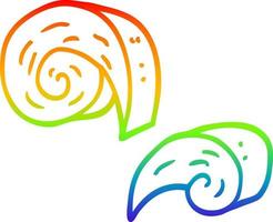 rainbow gradient line drawing cartoon swirl decorative elements vector