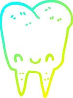 cold gradient line drawing cartoon tooth vector