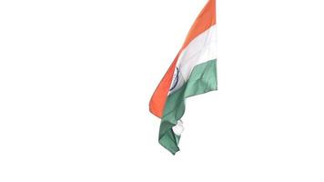 India flag flying high at Connaught Place with pride in blue sky, India flag fluttering, Indian Flag on Independence Day and Republic Day of India, tilt up shot, Waving Indian flag, Har Ghar Tiranga video