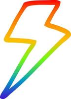 rainbow gradient line drawing cartoon lightning bolt vector