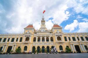 Ho Chi Minh, VIETNAM - MAY 22 2022 Scenic view of the Ho Chi Minh City Hall in Vietnam. Ho Chi Minh City is a popular tourist destination of Asia. photo