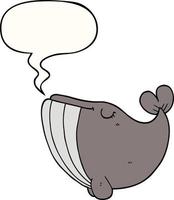 cartoon whale and speech bubble vector