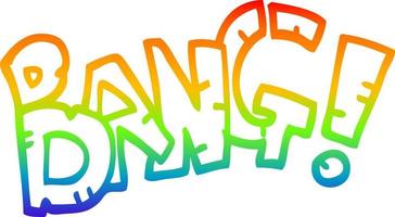 rainbow gradient line drawing cartoon bang symbol vector