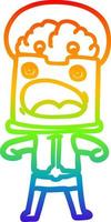 rainbow gradient line drawing cartoon robot vector