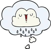 cartoon storm cloud and thought bubble vector