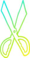cold gradient line drawing cartoon sewing scissors vector