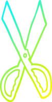 cold gradient line drawing cartoon sewing scissors vector