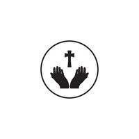 Christian cross icon vector
