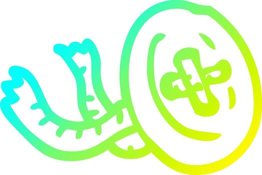 botón de dibujos animados de dibujo de línea de gradiente frío vector