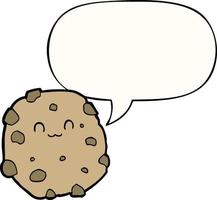 cartoon biscuit and speech bubble vector