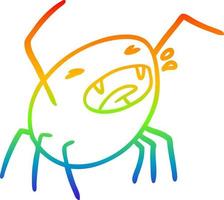 rainbow gradient line drawing halloween spider vector