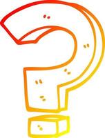 warm gradient line drawing cartoon question mark vector