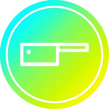 meat cleaver circular in cold gradient spectrum vector