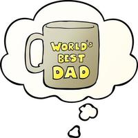 la mejor taza de papá del mundo y burbuja de pensamiento en un estilo degradado suave vector