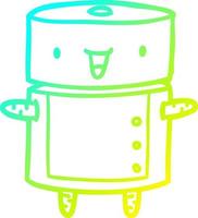 cold gradient line drawing cute robot vector
