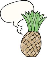 cartoon pineapple and speech bubble vector