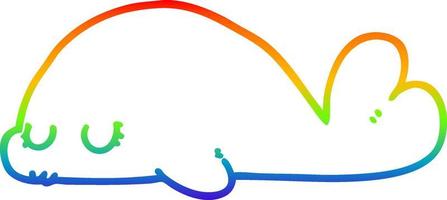 rainbow gradient line drawing cute cartoon seal vector