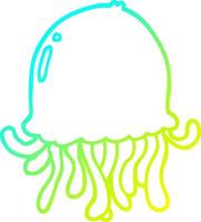 cold gradient line drawing cartoon jellyfish vector