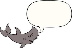 cartoon shark and speech bubble vector