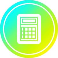 calculadora matemática circular en espectro de gradiente frío vector