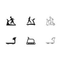 Treadmill machine icon vector