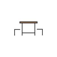 Picnic table icon vector