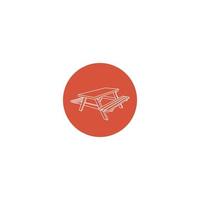 Picnic table icon vector
