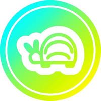 cute beetle circular in cold gradient spectrum vector